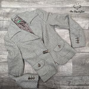Benetton Vintage Classic Houndstooth Blazer Size 40 (M)